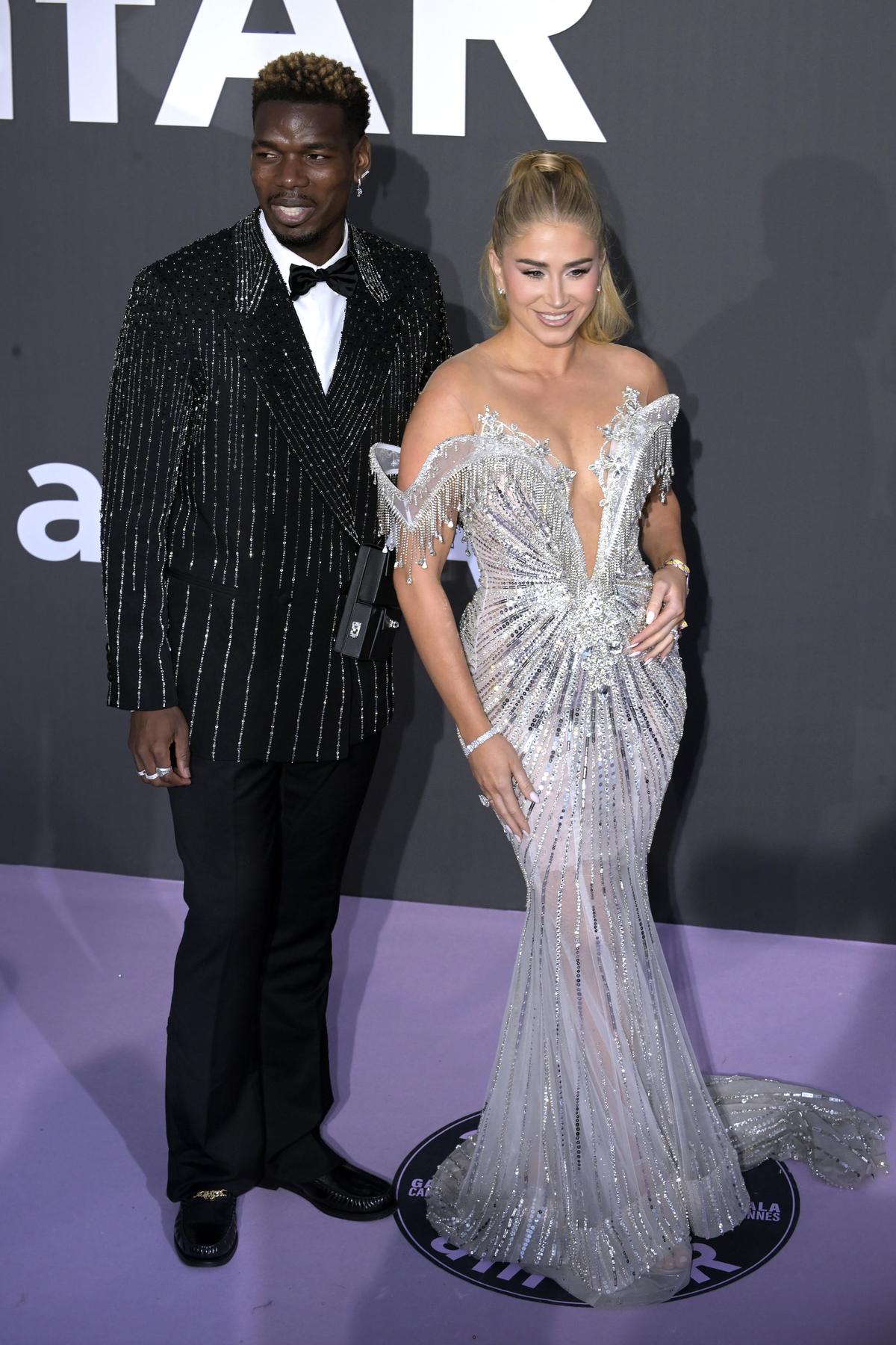 Paul Pogba et sa compagne Zulay à l'AMfar