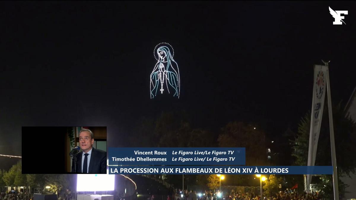 «Pour que le monde ait la vie» : un spectacle de drones illumine le ciel de  Lourdes