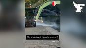 Paris: les images d'un agent de propreté filmé en train de jeter des déchets dans le canal Saint-Martin