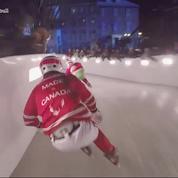 La course acrobatique de patins à glace a un nom: l'ice cross, et c'est assez dangereux