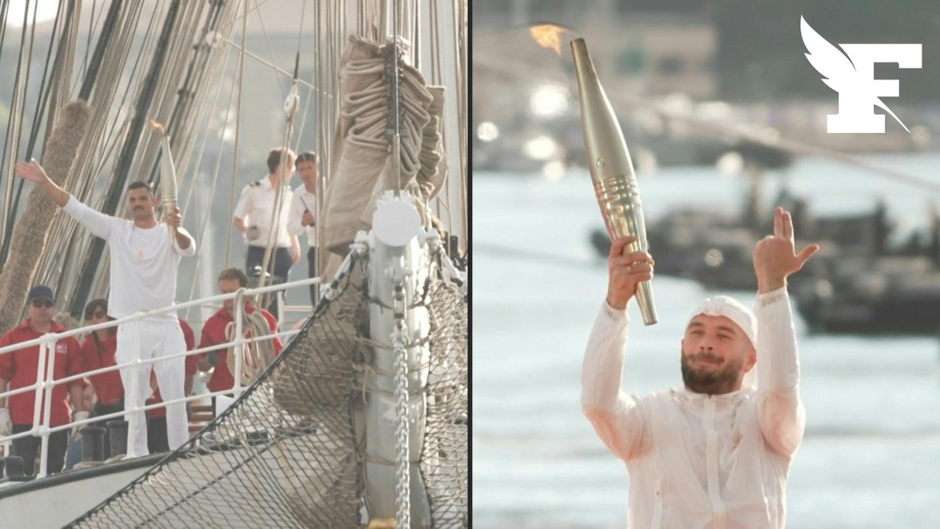 JO 2024: la flamme olympique arrive à Marseille, le rappeur Jul allume ...