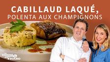 La recette du dos de cabillaud laqué et polenta aux champignons
