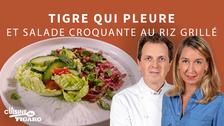 La recette du Tigre qui pleure : Bœuf mariné et salade croquante au riz grillé