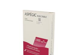 Aspegic injectable 1 g, poudre et solution pour préparation injectable, boîte de 6 flacons de poudre + ampoules de solvant de 5 ml