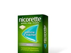 Nicorette 4 mg sans sucre, gomme à mâcher médicamenteuse édulcorée au sorbitol, boîte de 105