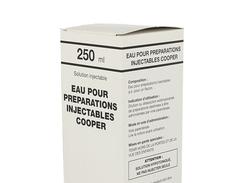 Eau pour preparations injectables cooper, solution injectable, boîte de 1 flacon de 250 ml
