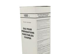 Eau pour preparations injectables cooper, solution injectable, boîte de 1 flacon de 1000 ml