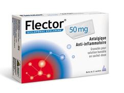 Flector 50 mg, granulés pour solution buvable en sachet-dose, boîte de 21 sachets-dose