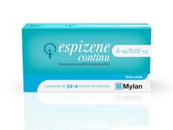 Espizene continu 3 mg/0,02 mg, comprimé pelliculé, boîte de 1 plaquette de 28 comprimés pelliculés (24 roses + 4 blancs)
