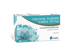 Ulipristal acetate exeltis 30 mg, comprimé pelliculé, boîte de 1 plaquette de 1