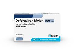 Deferasirox mylan 360 mg, comprimé pelliculé, boîte de 30 plaquettes unitaires de 1