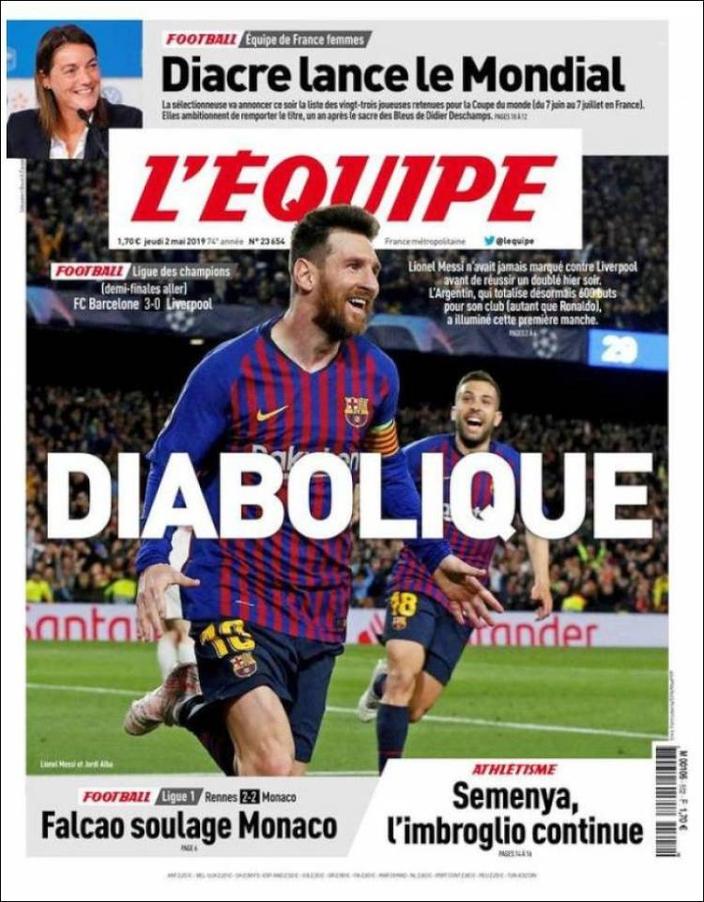 Pape Du Football Maestro Pur Genie La Presse S Enflamme Pour Messi Apres Barca Liverpool Ligue Des Champions Football