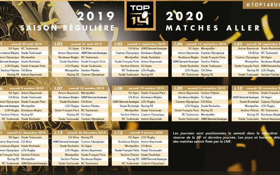 Le calendrier de la saison de Top 14 dévoilé Top 14 Rugby