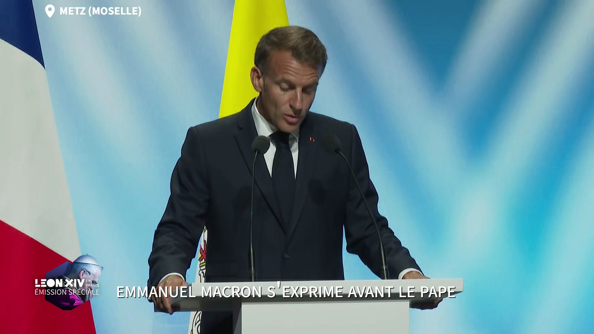 Visite du pape à Metz: «La guerre est revenue sur notre continent», avertit Emmanuel Macron