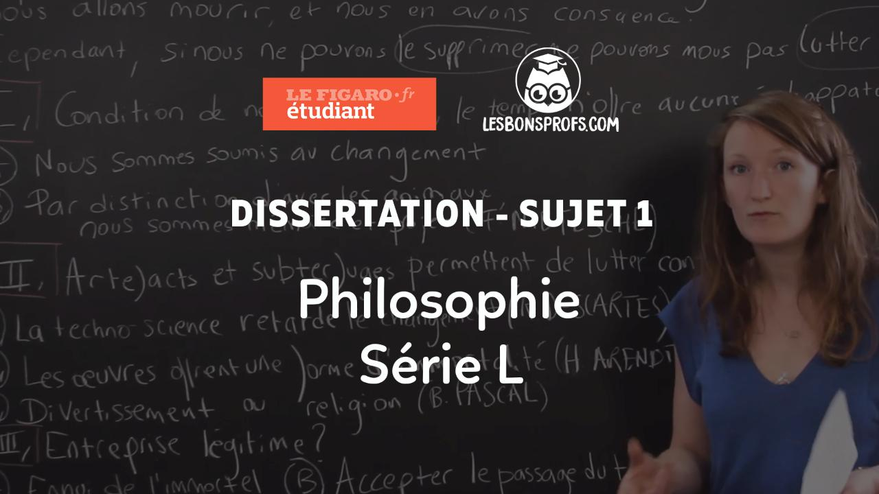 Corrigé du bac de philo : série L , sujet 1