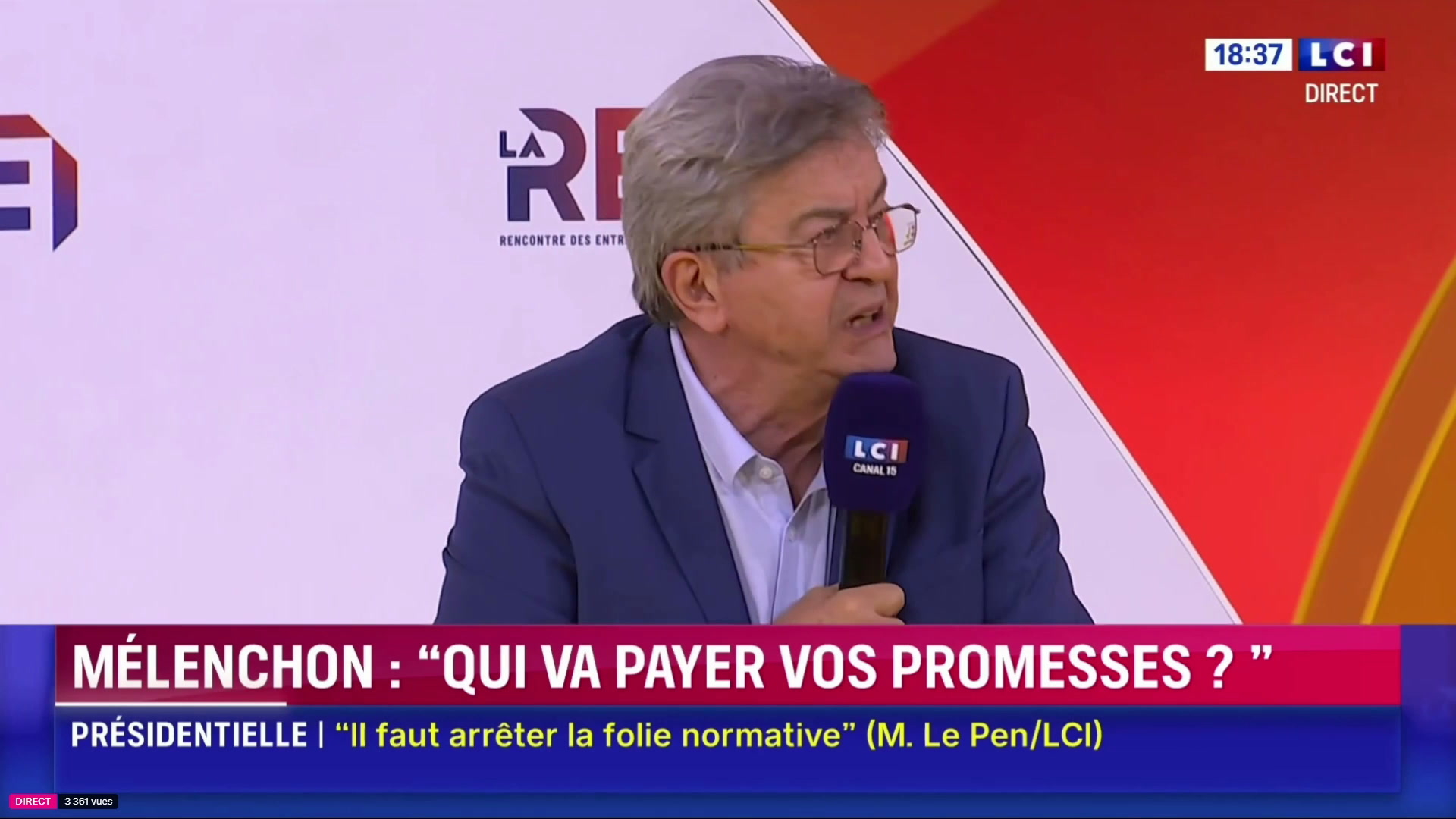 «Si vous n'augmentez pas les salaires, vous ne rigolerez pas longtemps», raille Jean-Luc Mélenchon devant le Medef