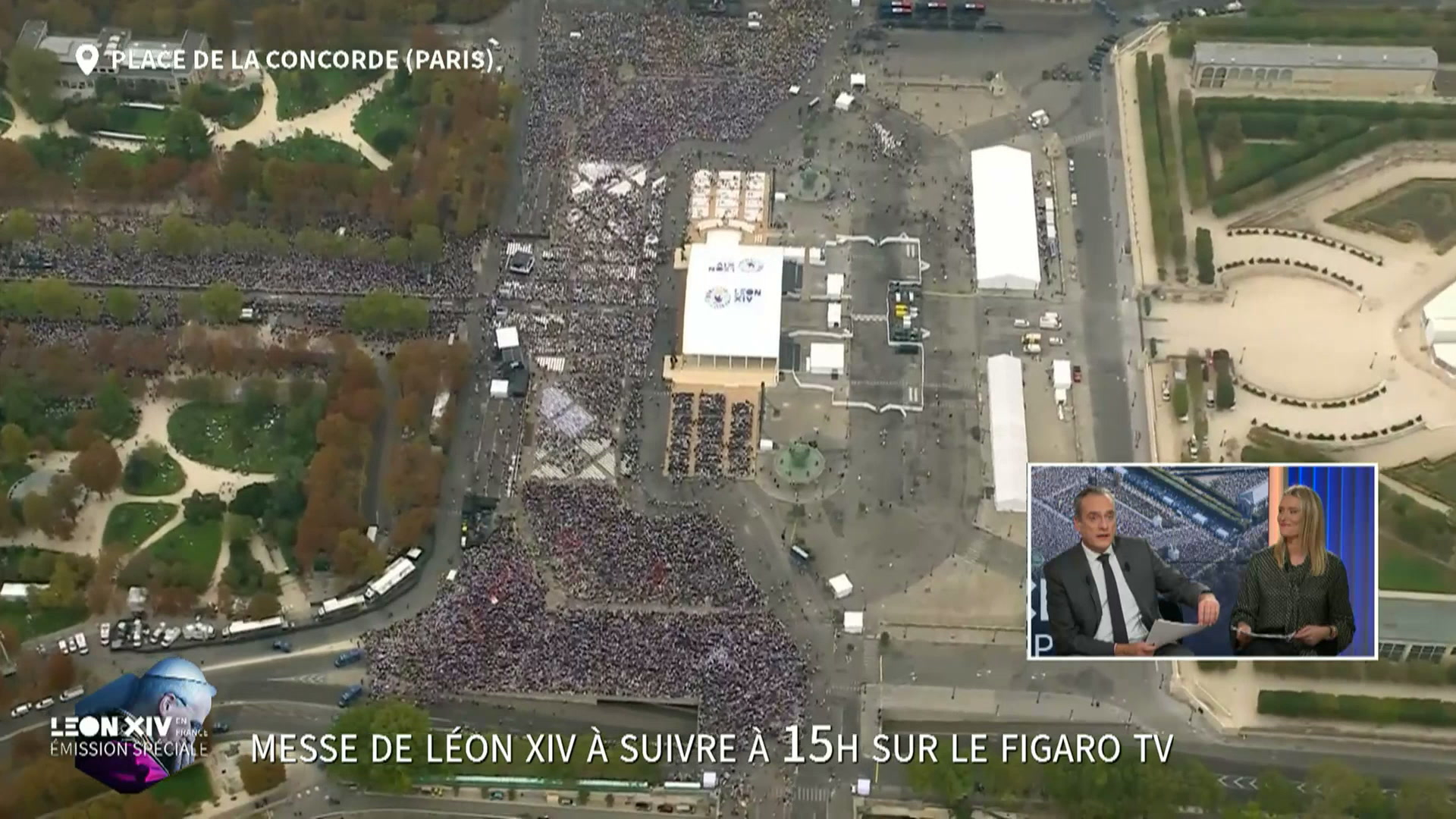 Pape Léon XIV en France: les images aériennes de la foule réunie à Paris
