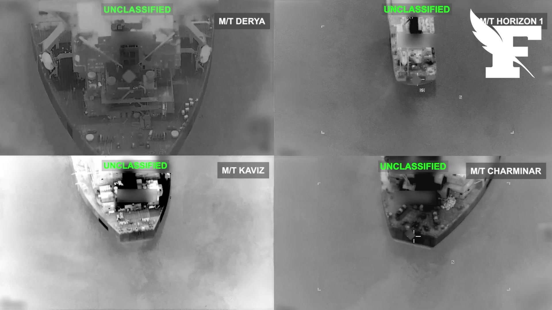 Les images des frappes américaines ayant détruit cinq pétroliers iraniens en représailles à une attaque
