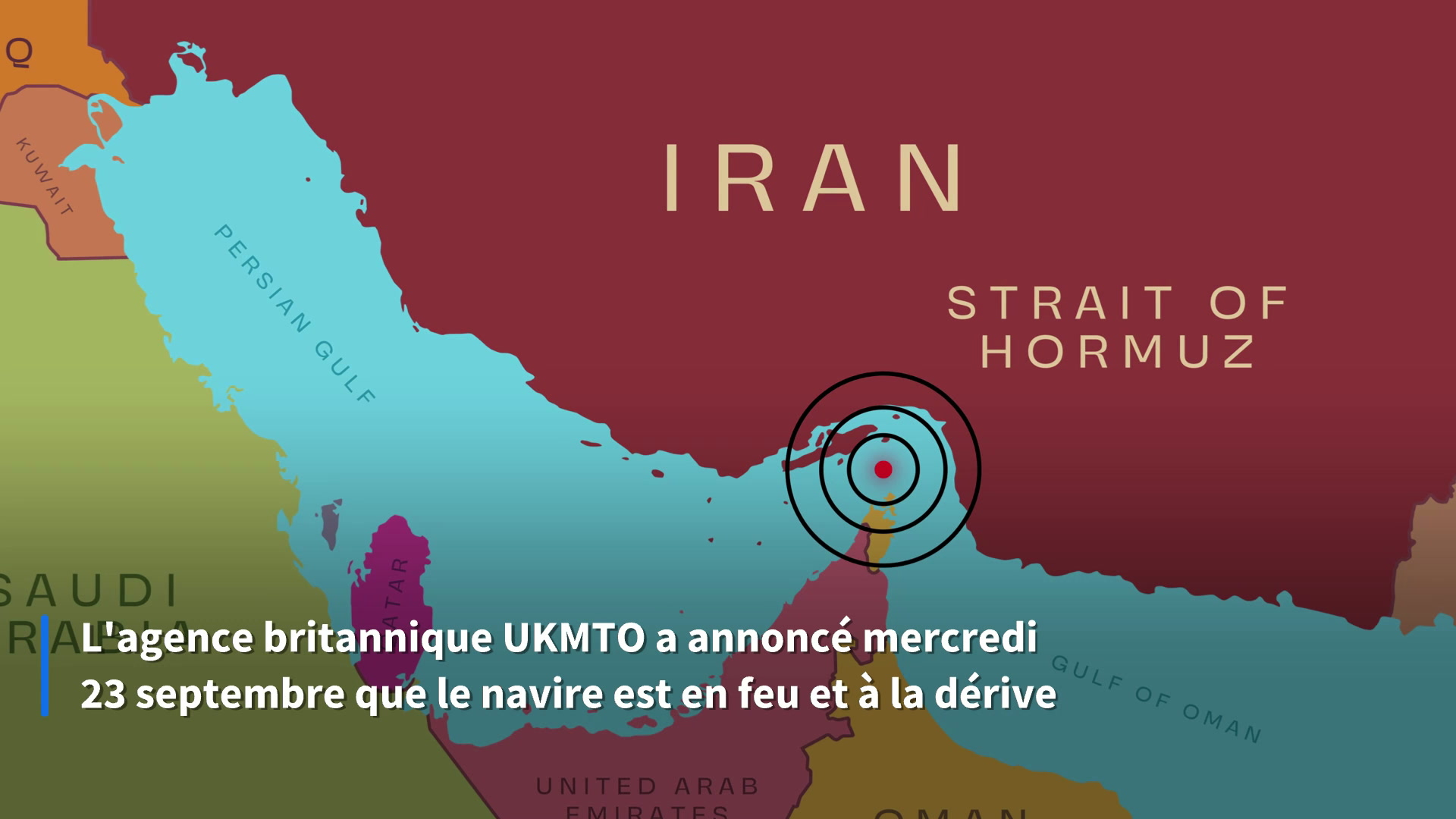 Guerre au Moyen-Orient : un cargo en feu dans le détroit d'Ormuz