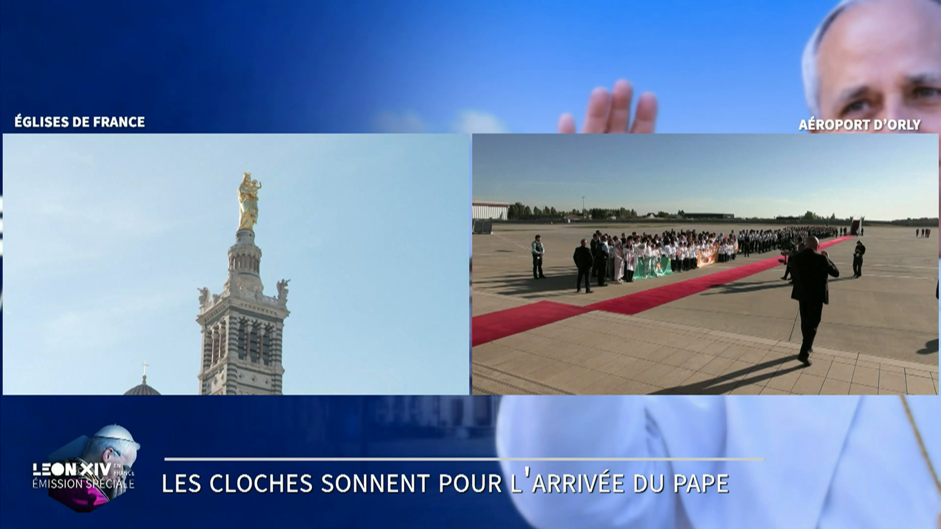 Les cloches des églises sonnent pour l'arrivée du pape Léon XIV en France