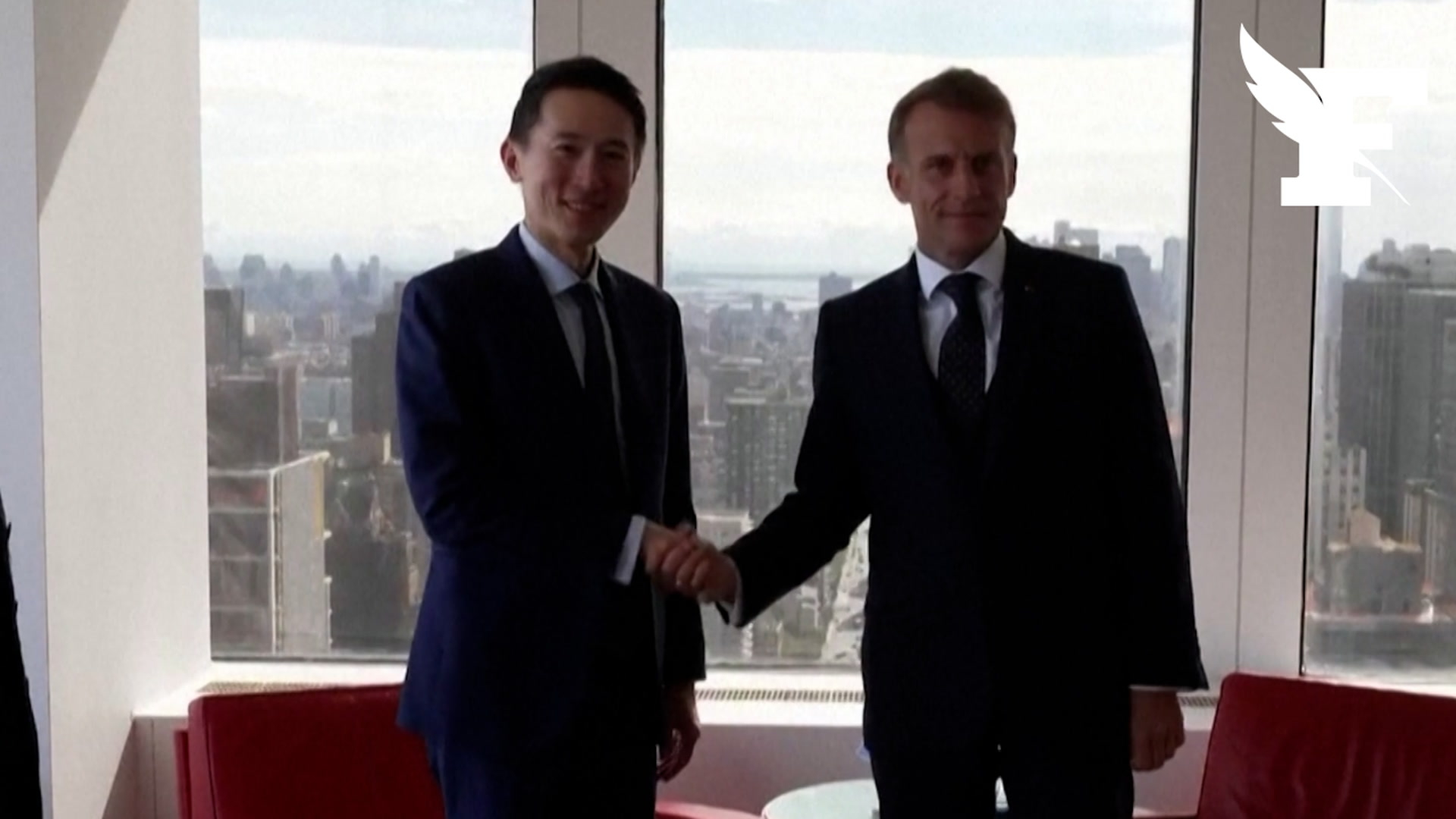 Les images de la rencontre entre Emmanuel Macron et le PDG de TikTok à New York
