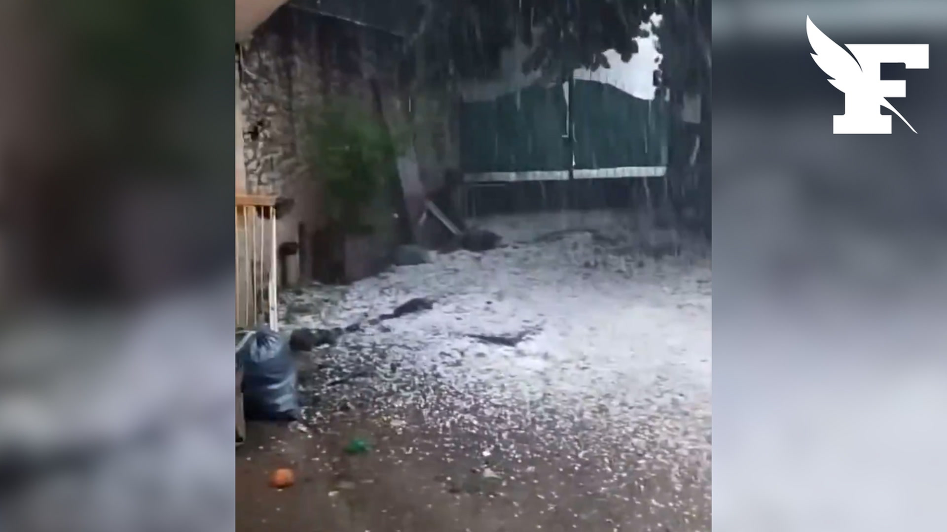 Des orages supercellulaires rendent la ville de Gap blanche comme neige