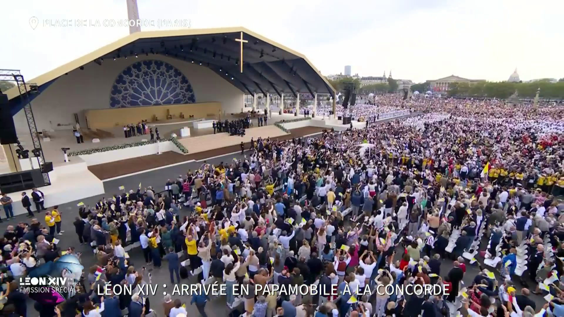 Visite du Pape à Paris : Léon XIV est arrivé sur la place de la Concorde en amont de la grande messe