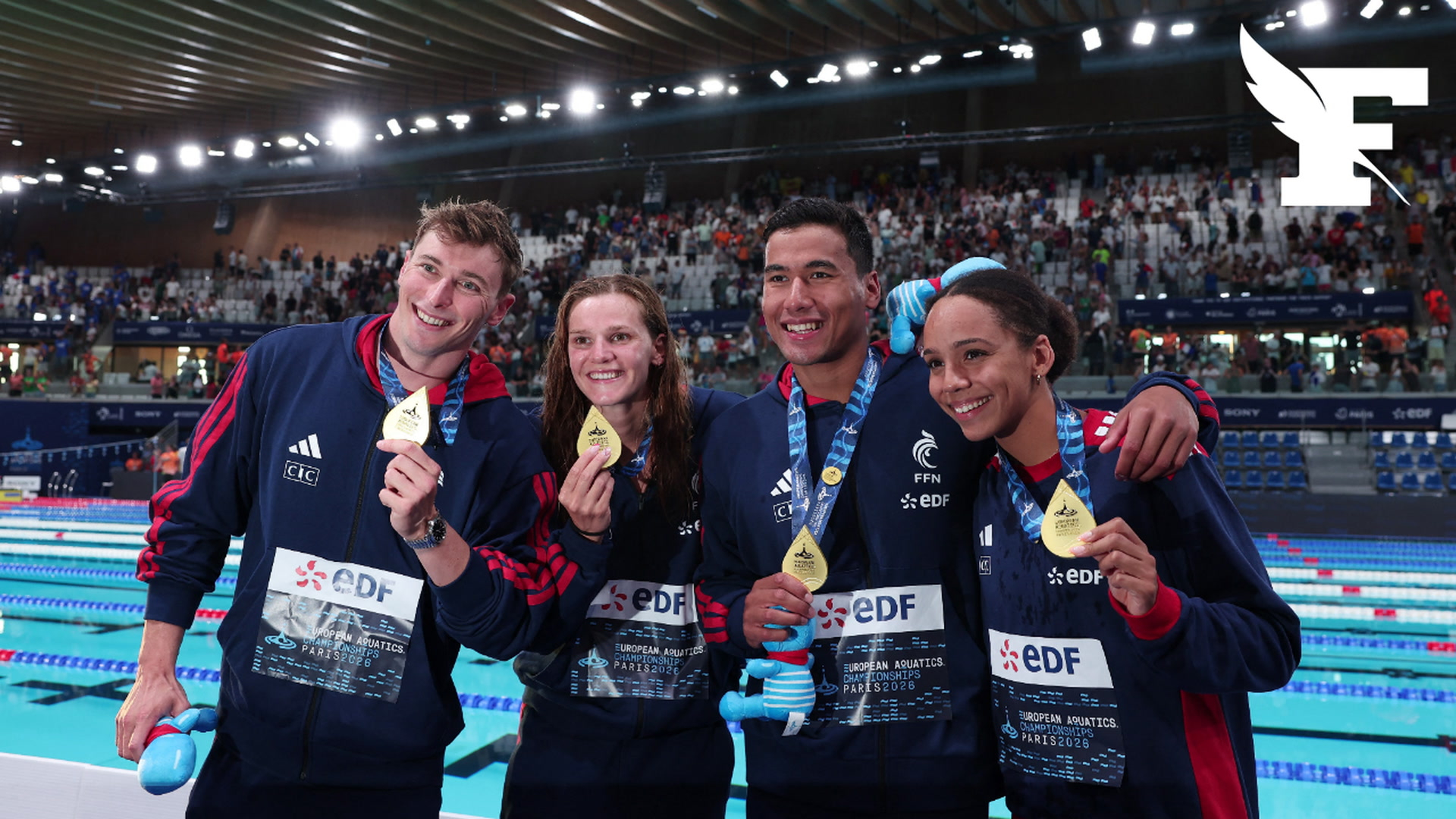 Championnats d'Europe de natation : les Bleus décrochent l'or sur le relais mixte 4x100 m 4 nages
