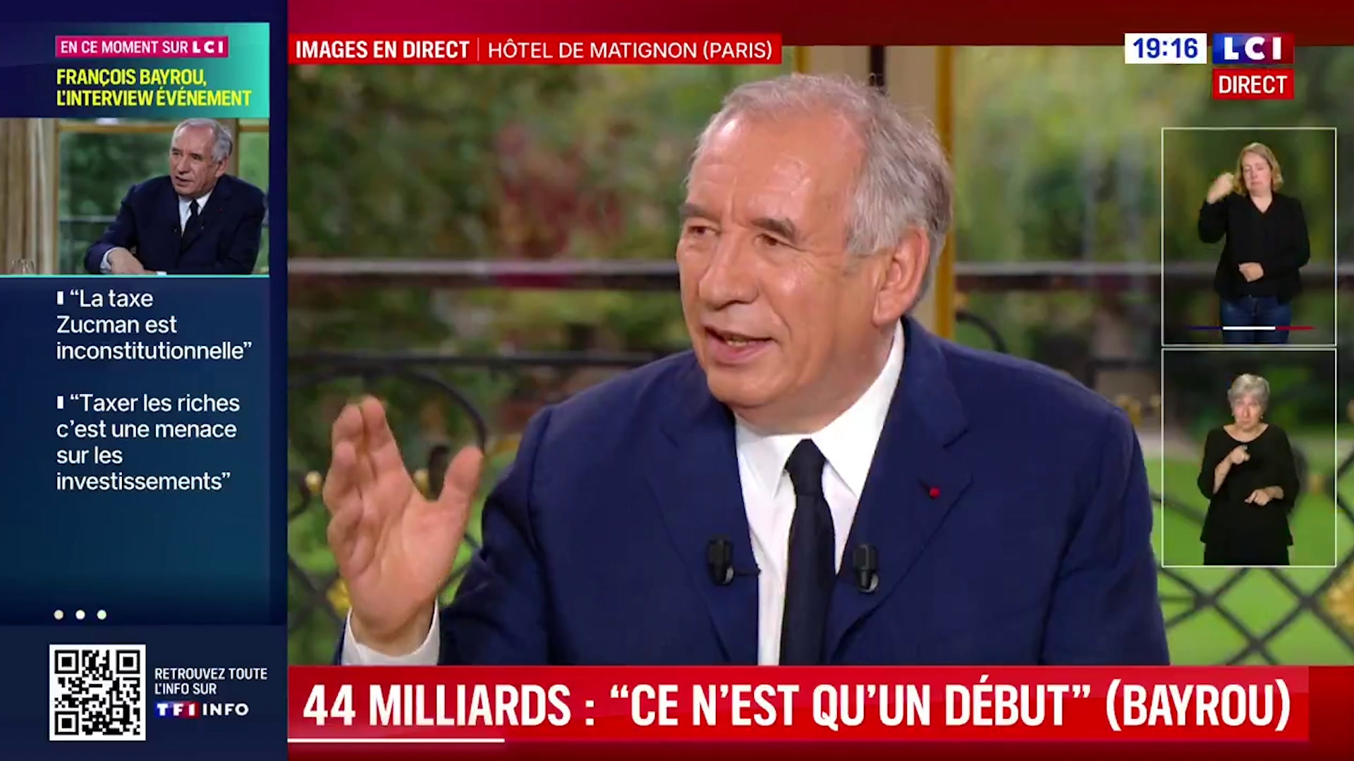 Vote de confiance : «Quand vous êtes renversé vous êtes renversé», reconnaît Bayrou