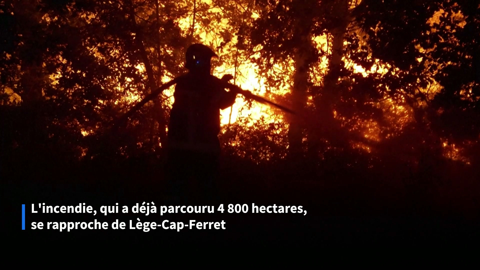 Incendie à Lège-Cap-Ferret: les pompiers combattent les flammes de nuit