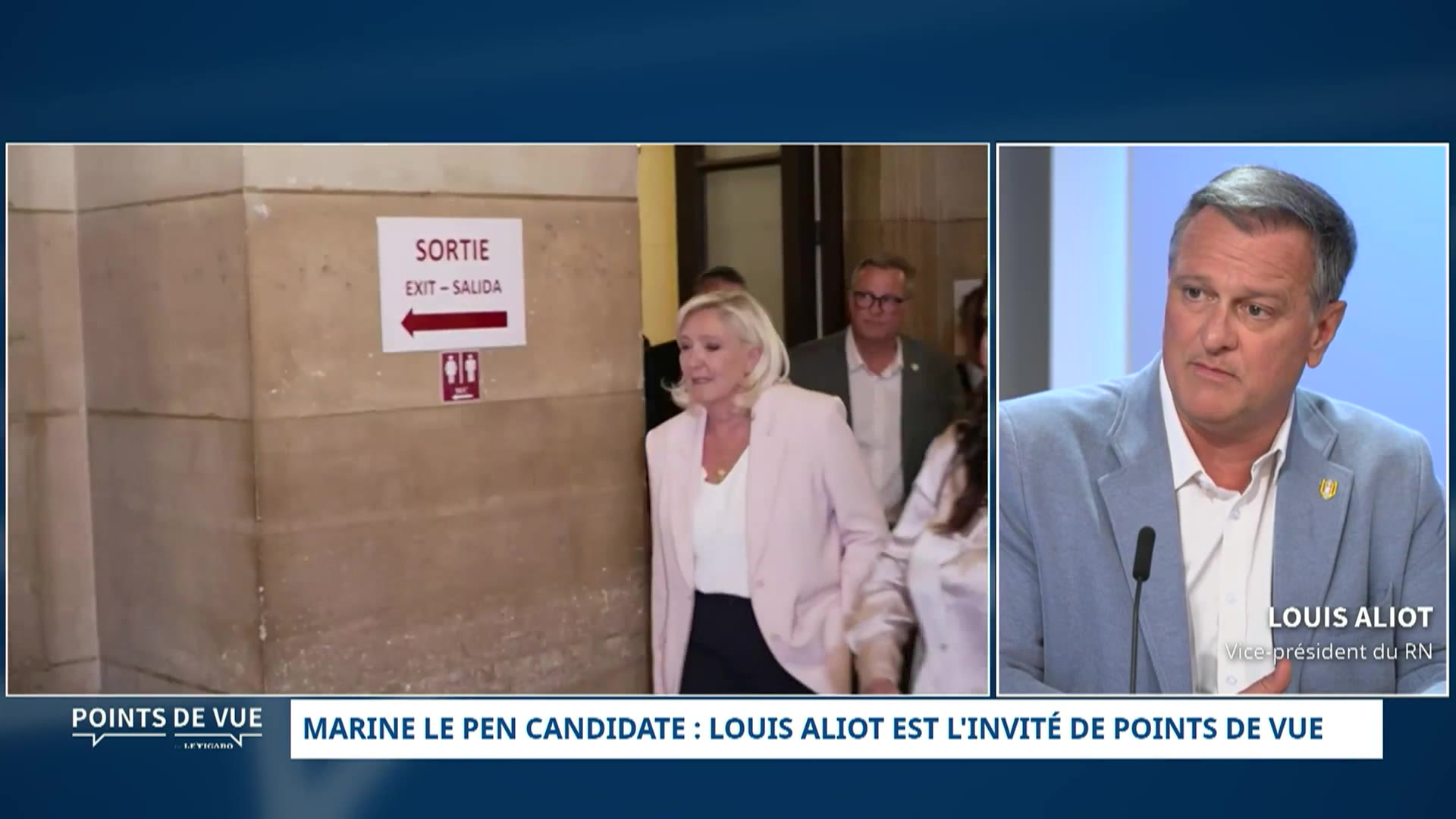 Louis Aliot Le Figaro TV procès de Marine Le Pen désormais éligible