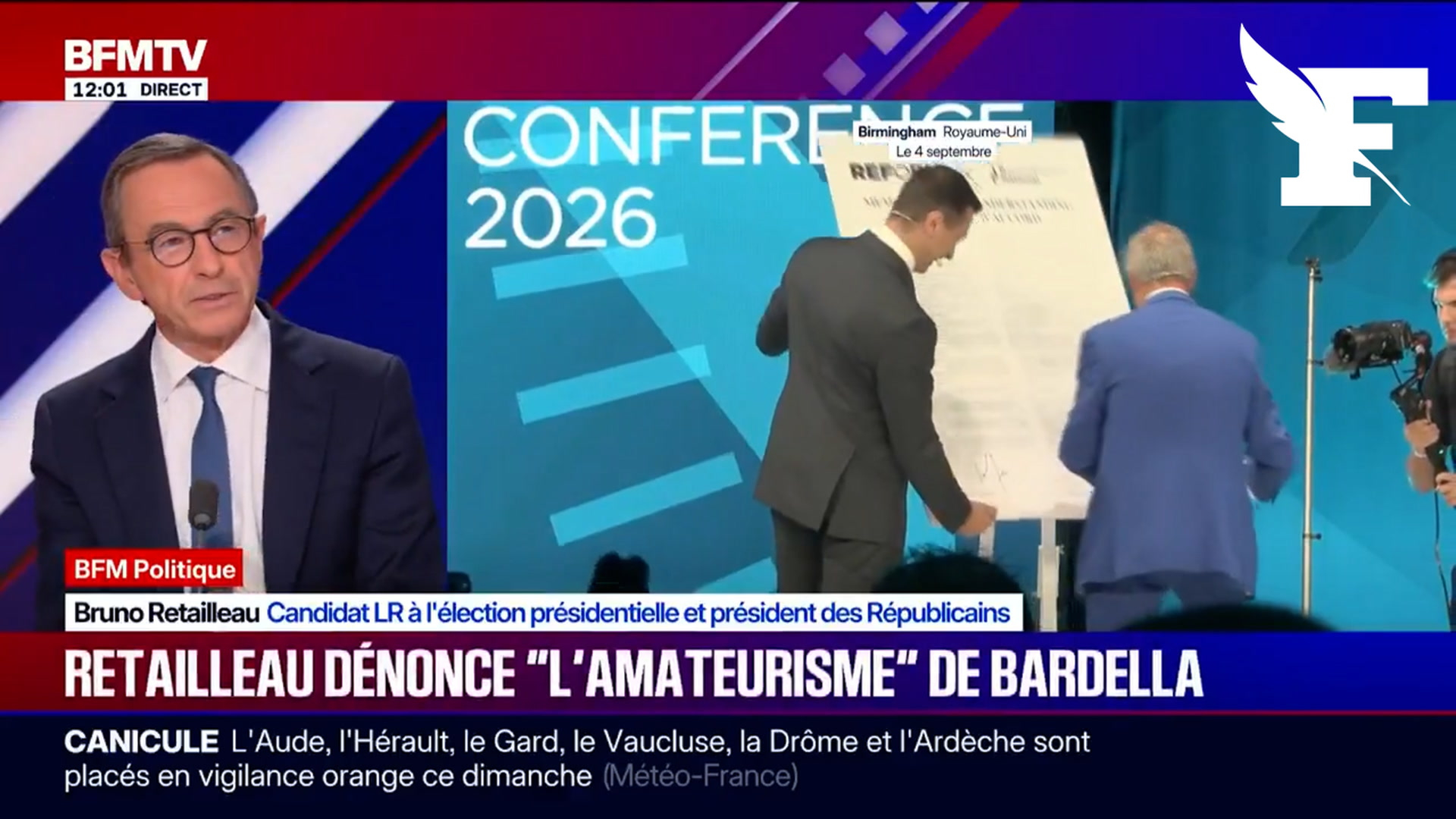 «C'est incompréhensible» : Bruno Retailleau tacle «l’amateurisme de Jordan Bardella» après son accord avec Nigel Farage