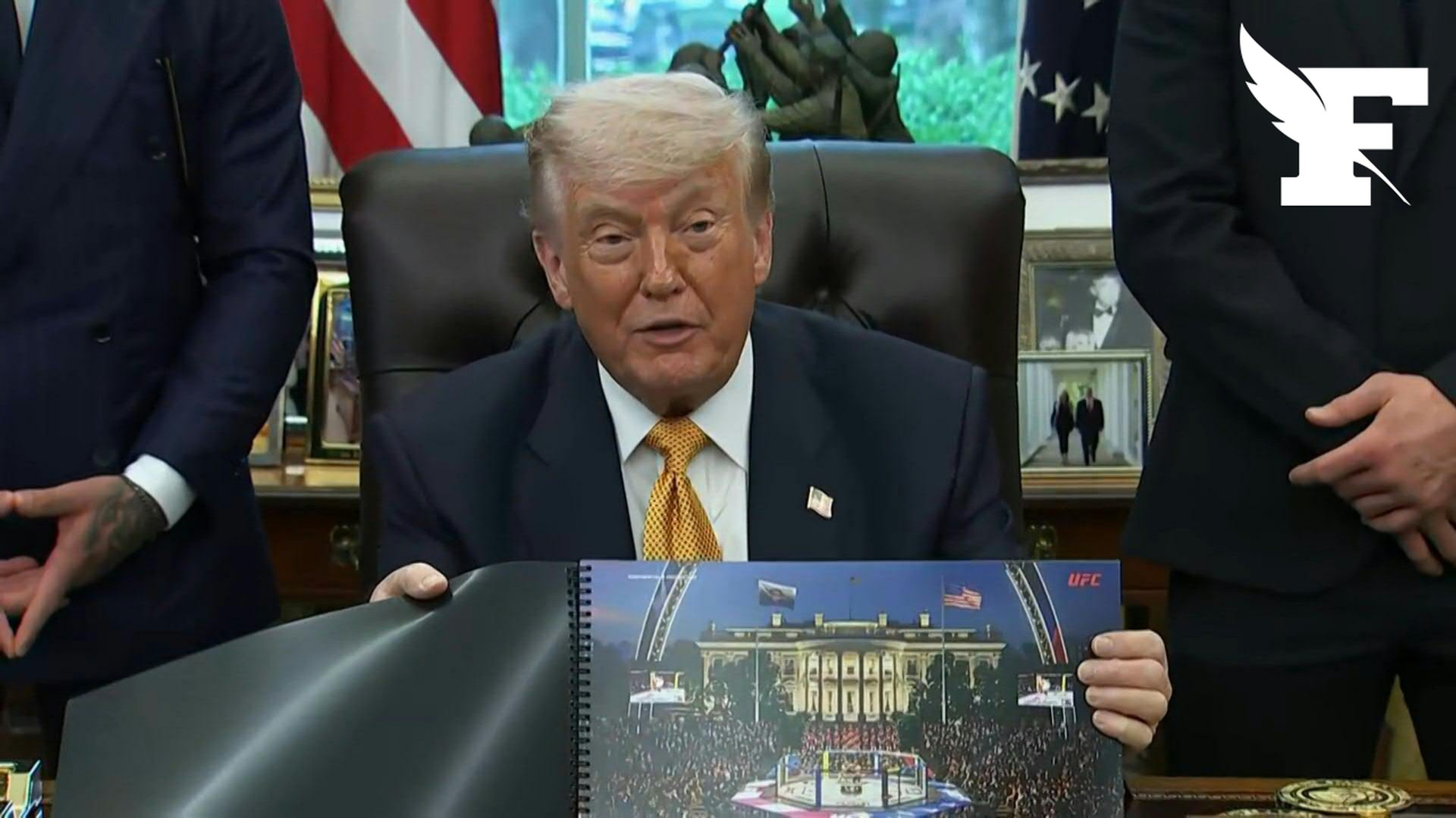 Donald Trump présente la scène du combat UFC prévu sur la pelouse de la Maison Blanche le 14 juin