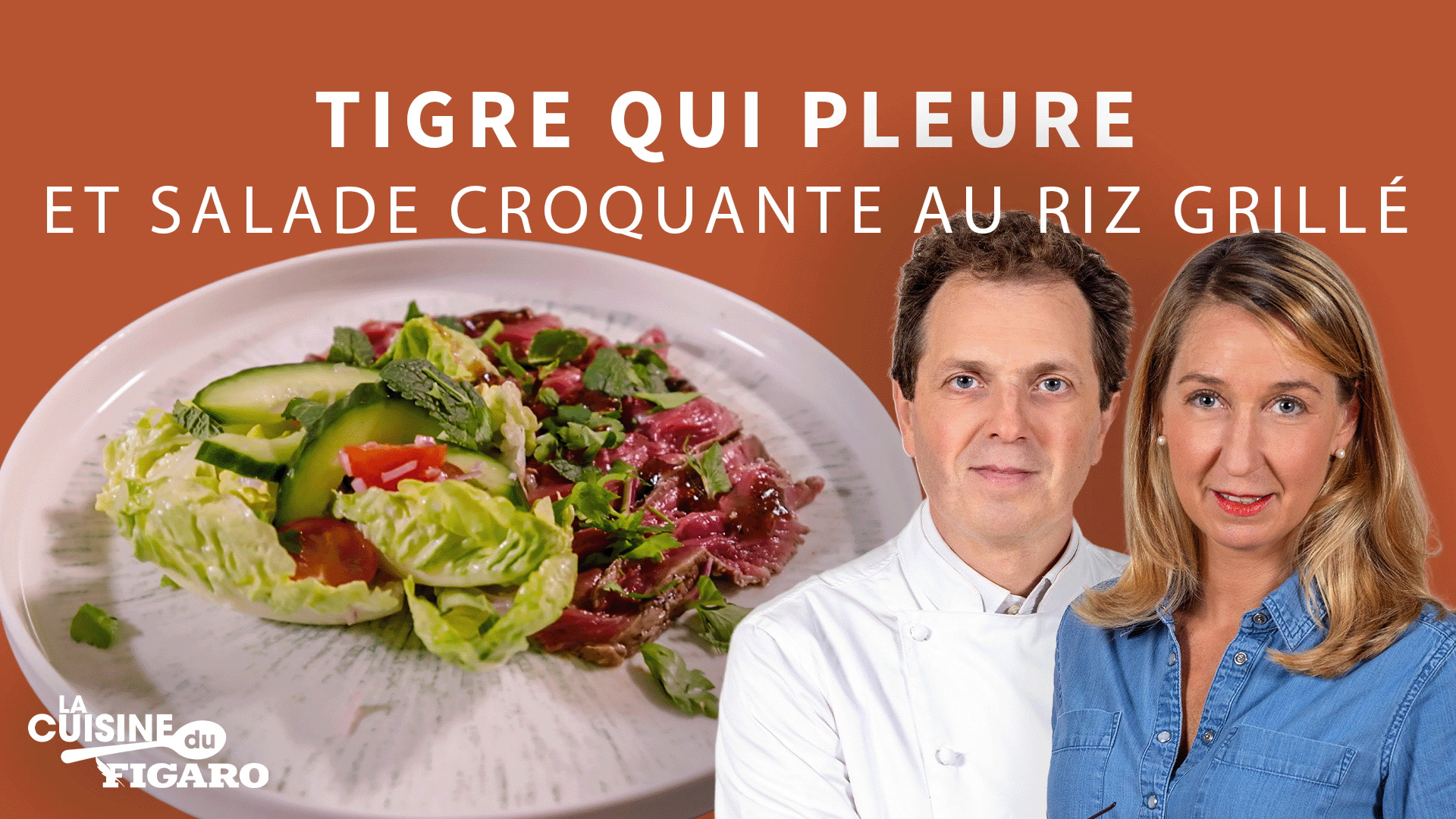 La recette du Tigre qui pleure : Bœuf mariné et salade croquante au riz grillé