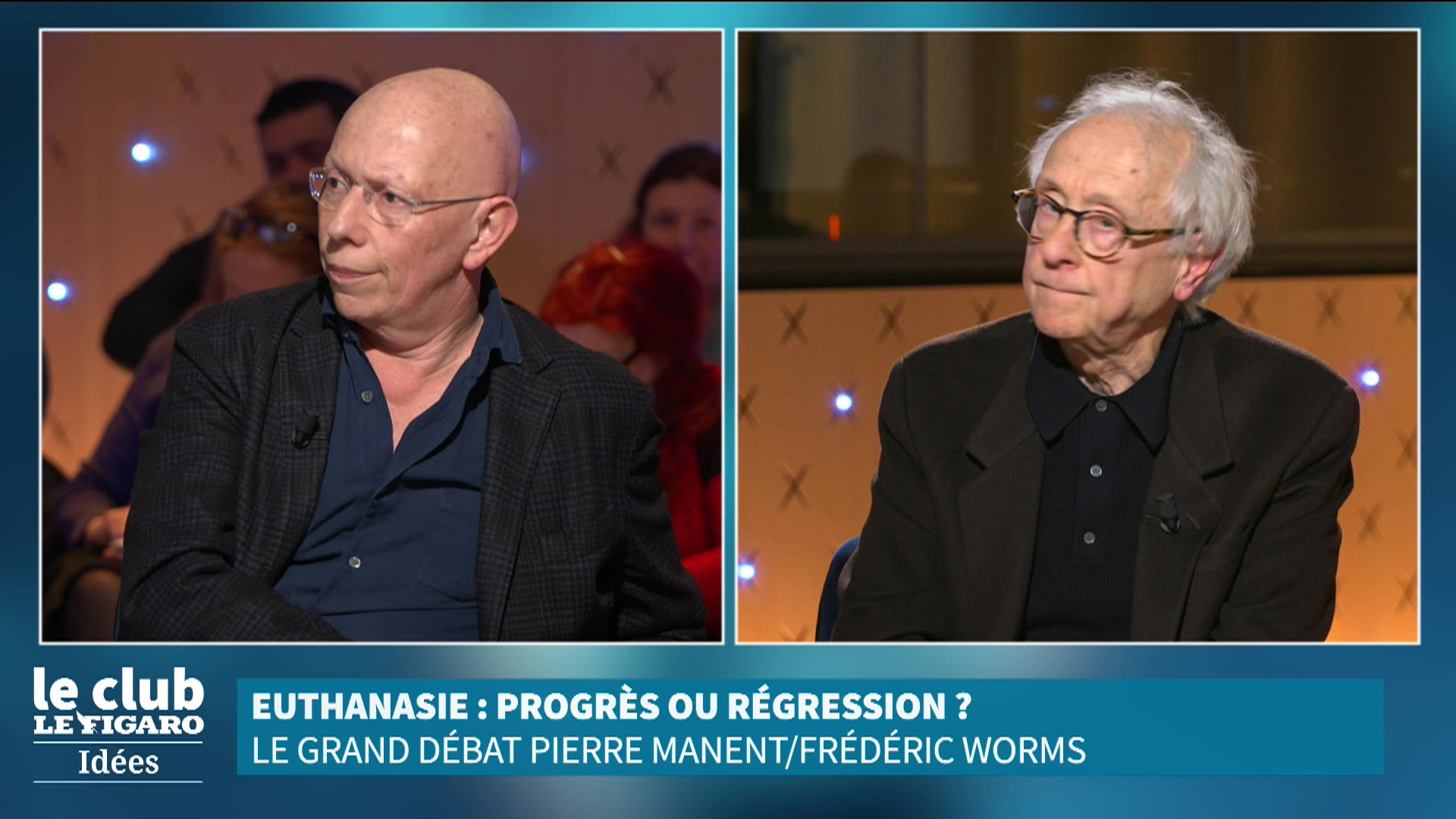 Euthanasie : progrès ou régression ? Le grand débat Pierre Manent/Frédéric  Worms dans Le Club Le Figaro Idées