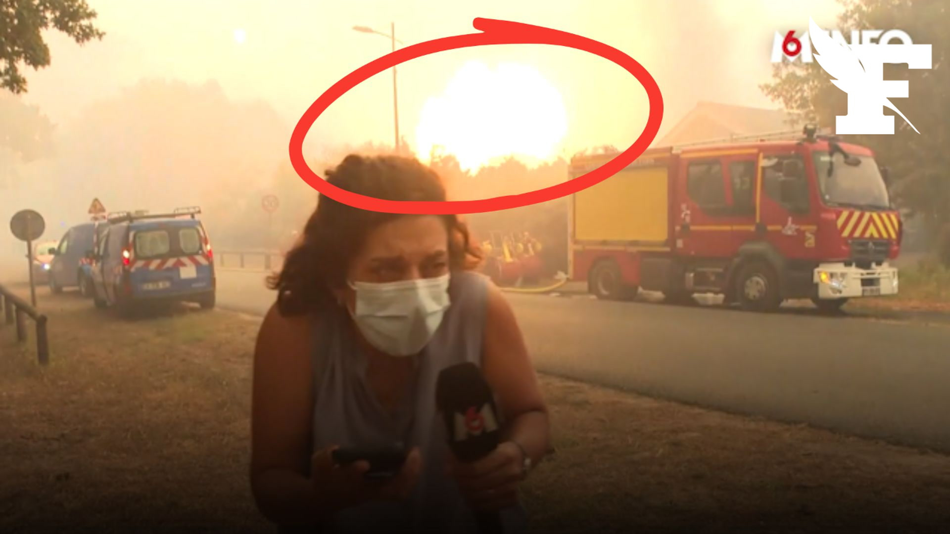 Incendies au Cap-Ferret: une bonbonne de gaz explose en plein direct et blesse un sapeur pompier