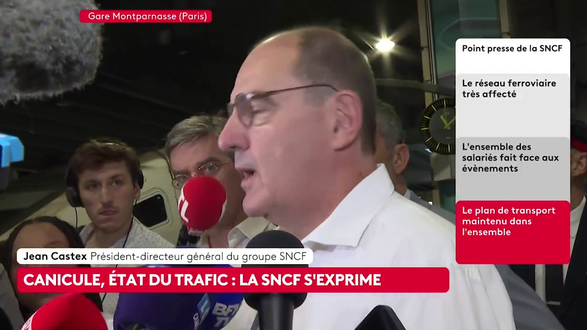 Canicule: Jean Castex recommande aux personnes «vulnérables» d’éviter de prendre le train
