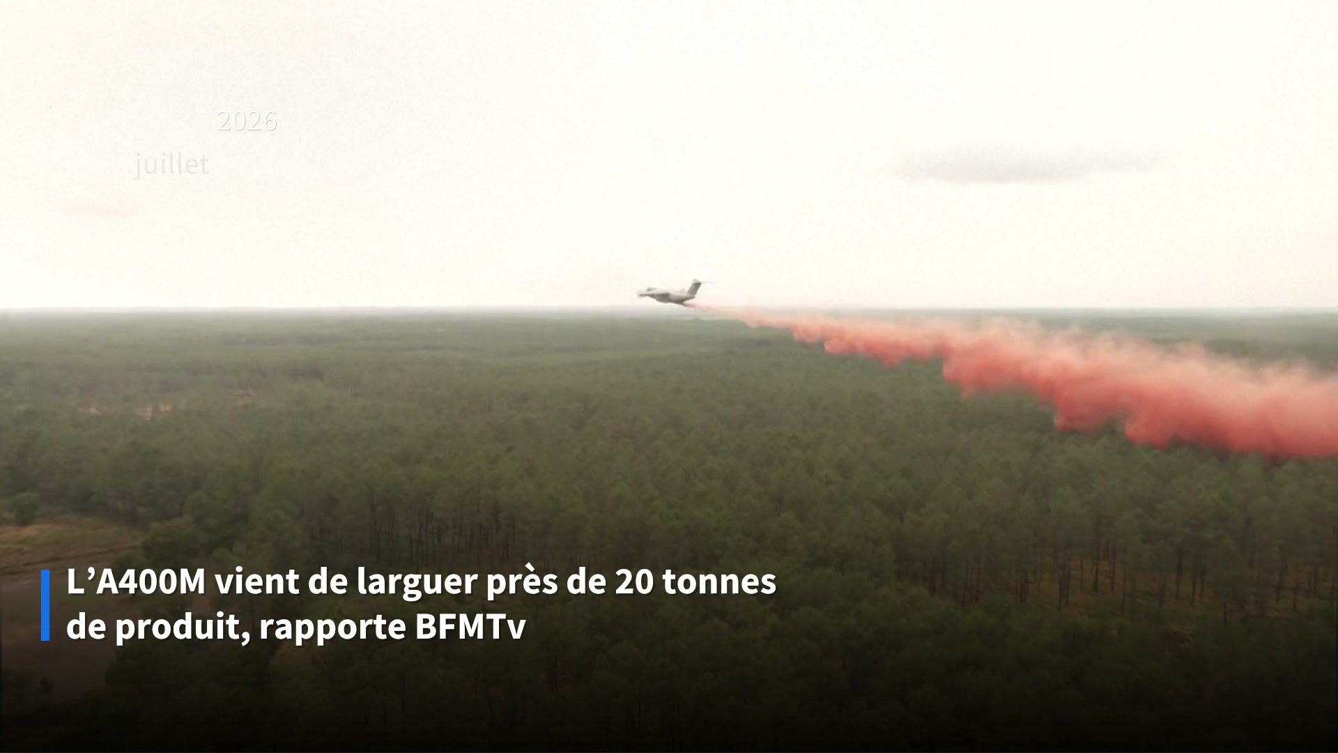 Incendies en Gironde : les images du premier largage par l’A400M