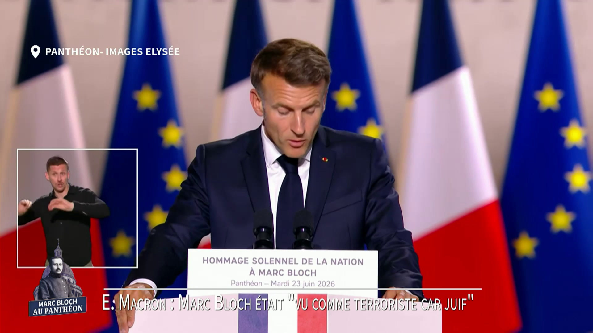 Pour Emmanuel Macron, Marc Bloch a «placé la méthode scientifique au coeur de sa discipline, la construction de la vérité»