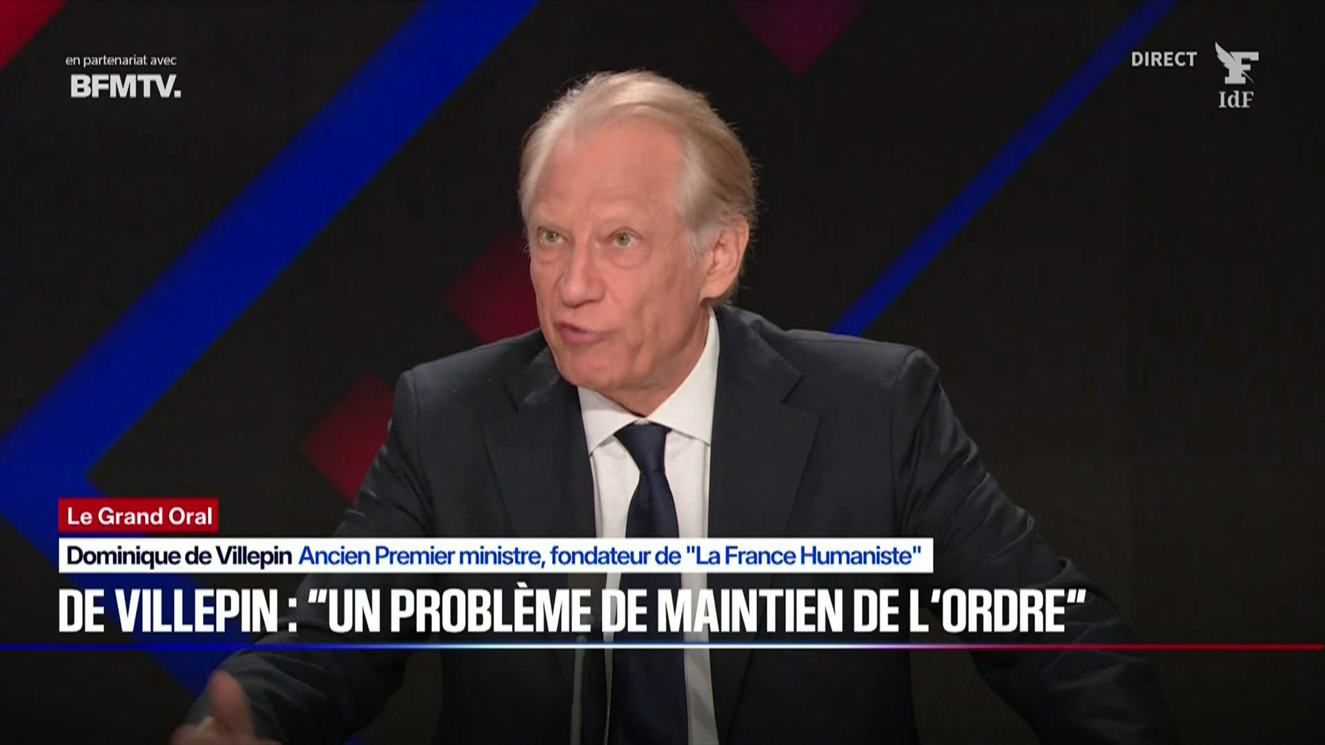Blocus des lycées: «La politique de maintien de l'ordre ne doit pas être une politique de nasse» dans ces circonstances, juge Dominique de Villepin