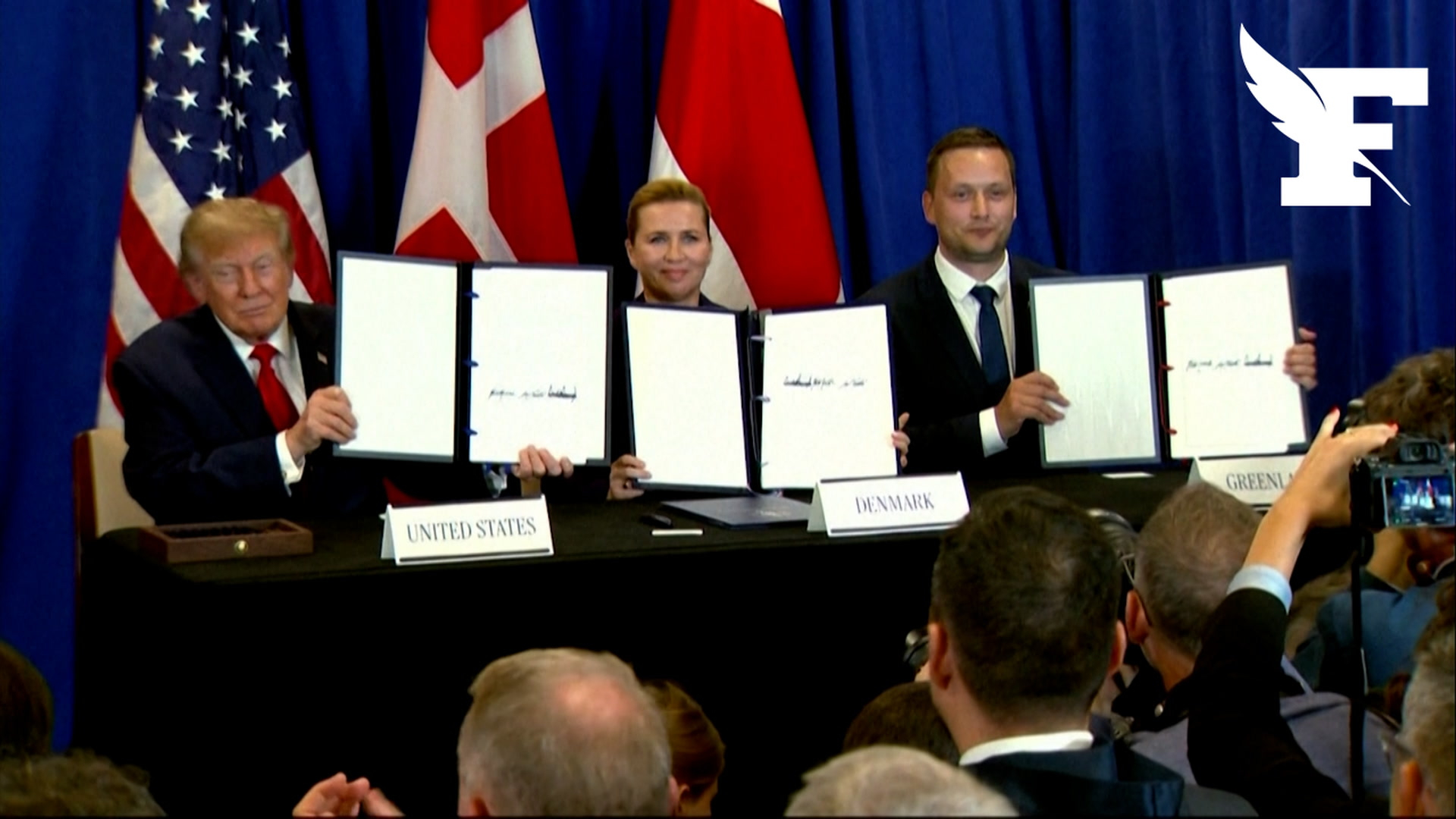 Les images de la signature de l'accord de sécurité entre les États-Unis, le Danemark et le Groenland