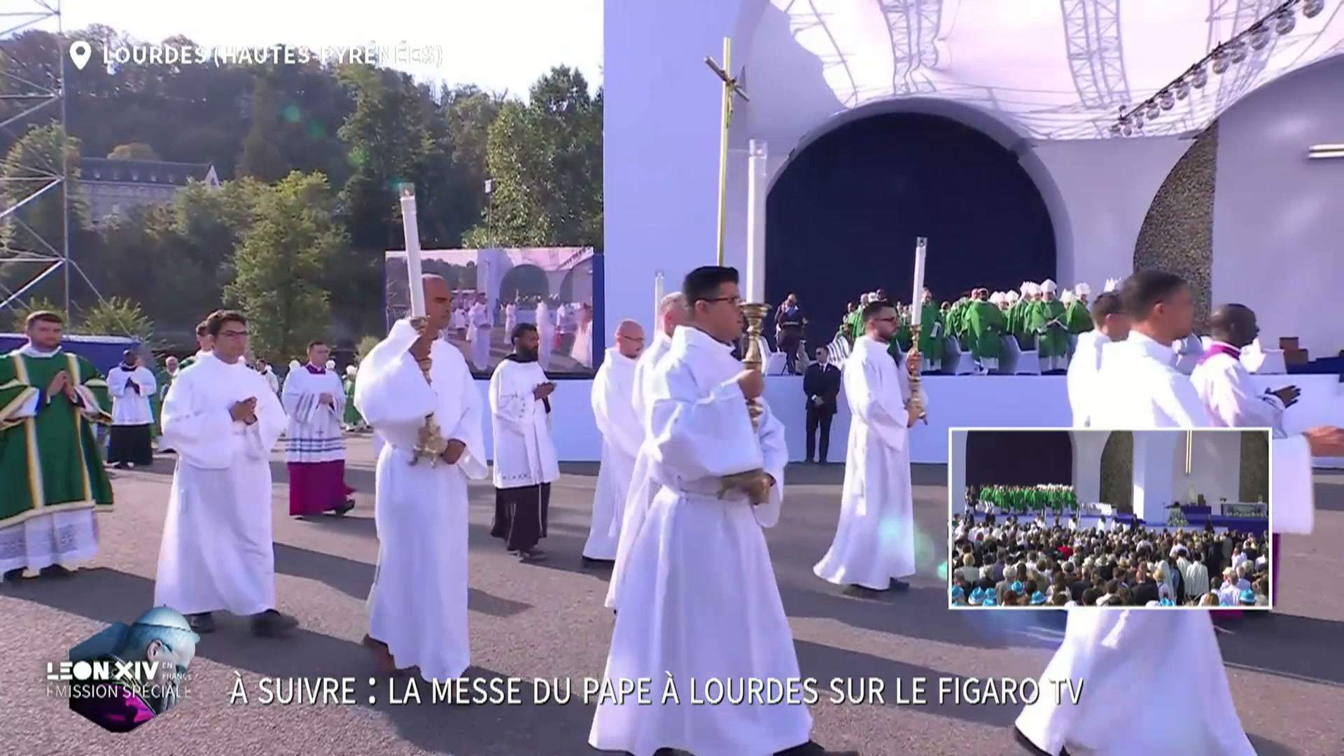 Léon XIV en France : la messe commence avec la procession d'entrée