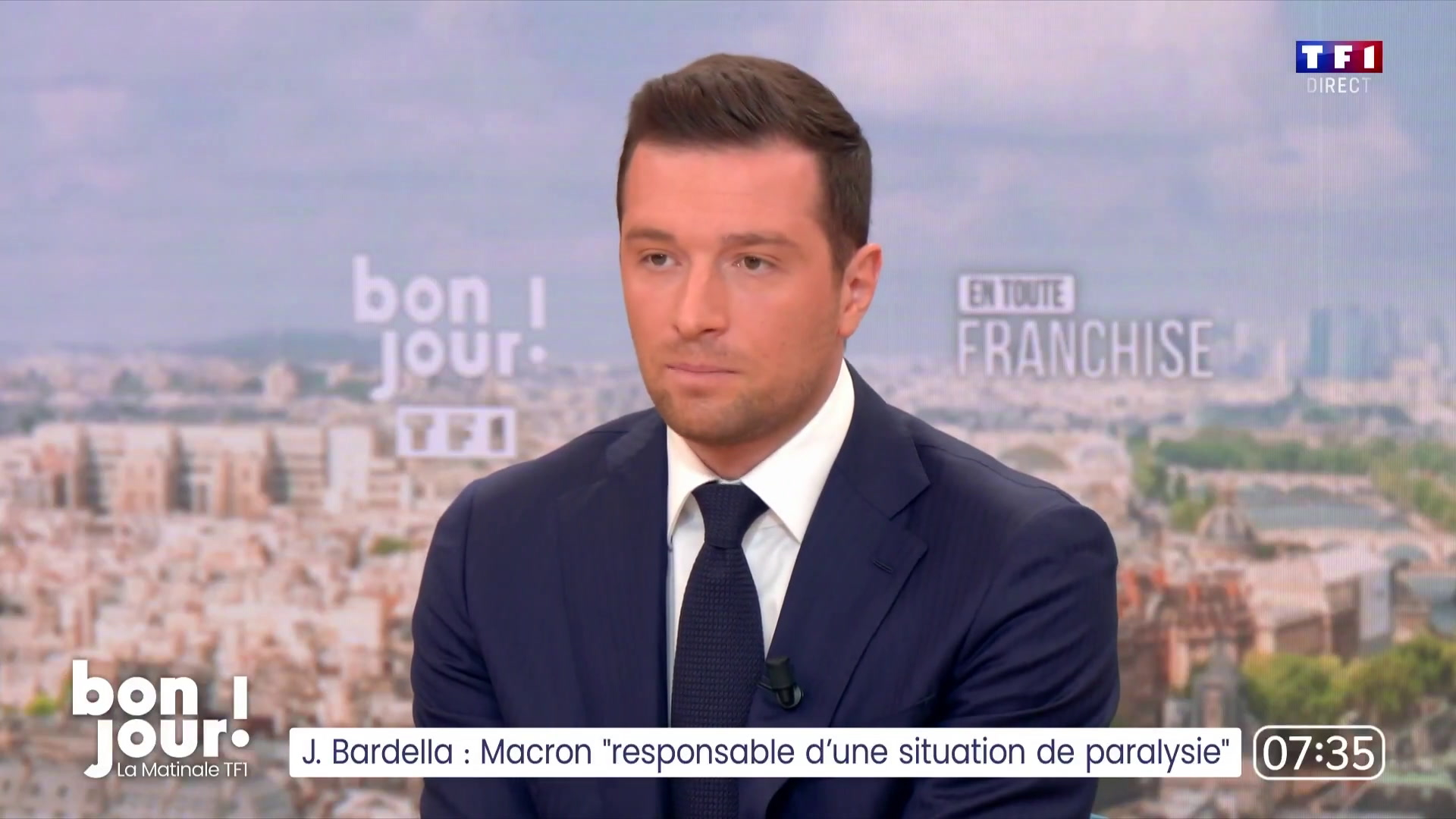 «L'immigration est l'éléphant dans le salon des politiques publiques», fustige Jordan Bardella