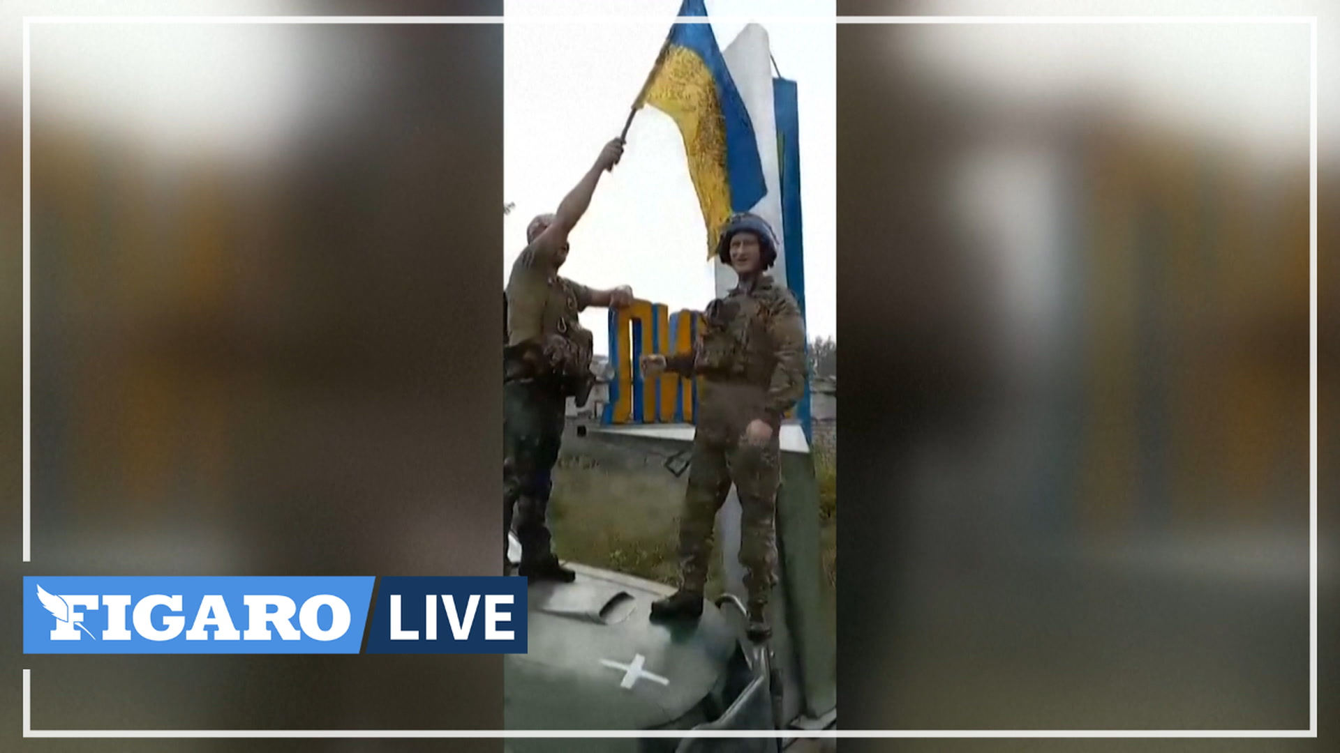Guerre en Ukraine: le drapeau ukrainien déployé à l'entrée de Lyman