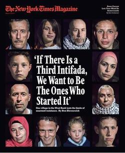 Le New York Times magazine du 17 mars 2013. Ahed Tamimi est située en bas, la deuxième en partant de la droite.