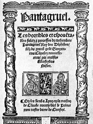 Frontispice de la première édition de «Pantagruel» de François Rabelais, 1532.