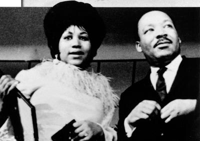 Aretha Franklin et Martin Luther King à la fin des années 1960.