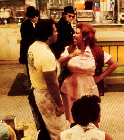 Aretha Franklin en 1980 sur le plateau du film <i>The Blues Brothers </i> 