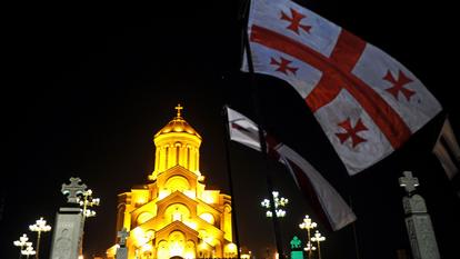 La cathédrale de la Trinité de l'Église orthodoxe apostolique géorgienne à Tbilissi.