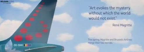 Brussels Airlines reproduit l'univers de René Magritte sur l'un de ses avions